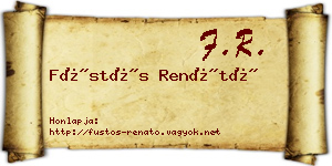 Füstös Renátó névjegykártya